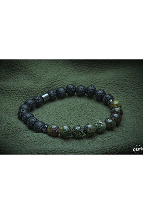 DOĞALTAŞ FİZİKSEL VE DUYGUSAL DAYANIKLILIK, TOPRAKLANMA ( KAN TAŞI, LAV TAŞI) 8mm