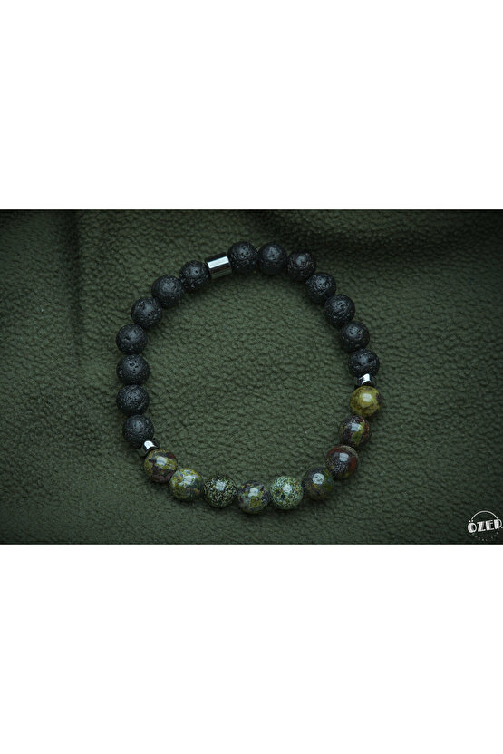 DOĞALTAŞ FİZİKSEL VE DUYGUSAL DAYANIKLILIK, TOPRAKLANMA ( KAN TAŞI, LAV TAŞI) 8mm