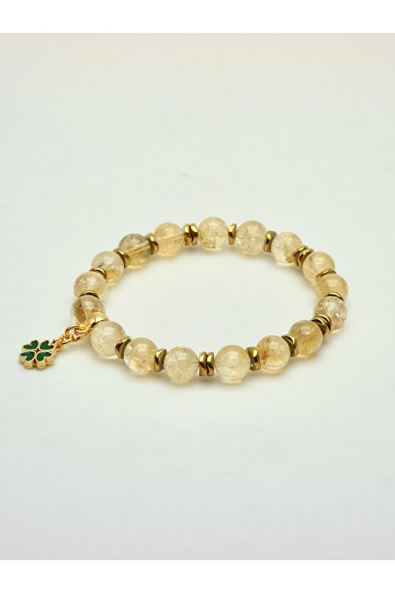 SİTRİN GERÇEK DOĞALTAŞ BİLEKLİK ( BOLLUK, BEREKET, PARA, ÖZGÜVEN, ÖZSEVGİ ) 8mm