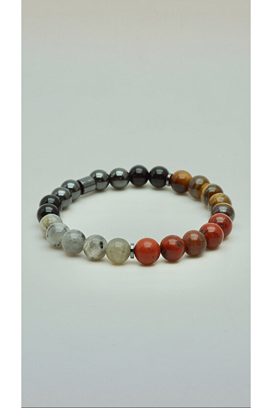 DOĞALTAŞ-ERiL ENERJİ (KAPLANGÖZÜ KIRMIZI JASPER ONİKS LABRODORİT) 8mm