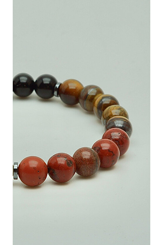 DOĞALTAŞ-ERiL ENERJİ (KAPLANGÖZÜ KIRMIZI JASPER ONİKS LABRODORİT) 8mm