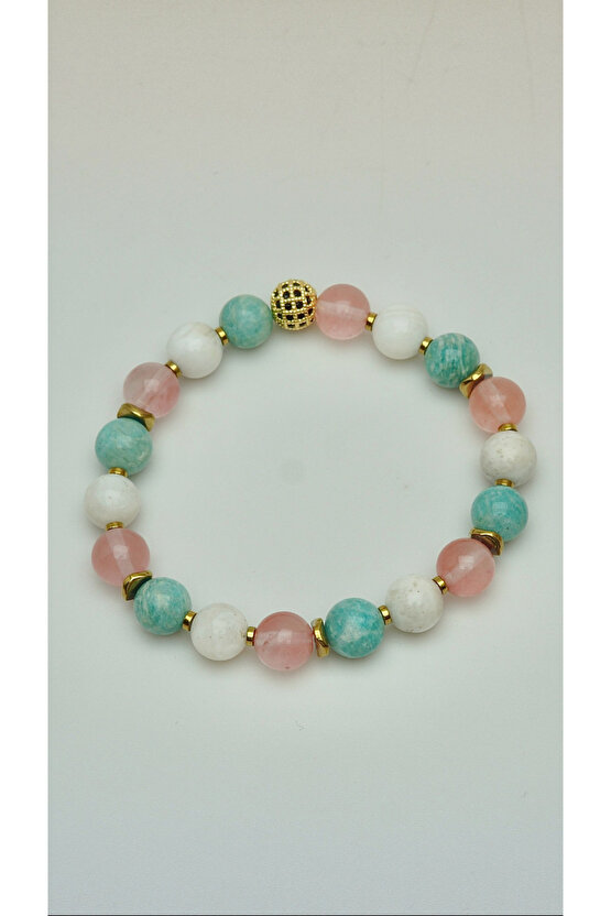 DOĞALTAŞ-DİŞİL ENERJİ (AY TAŞI, AMAZONİT, GÜL KUVARS) 8mm