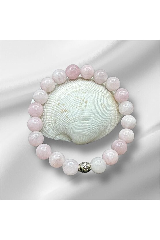 Sertifikalı Pembe Kuvars Doğaltaş Bileklik