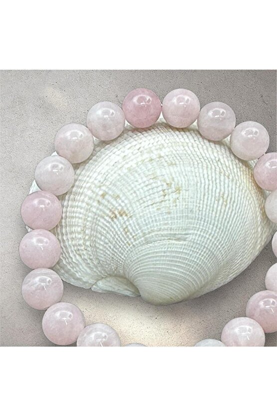 Sertifikalı Pembe Kuvars Doğaltaş Bileklik