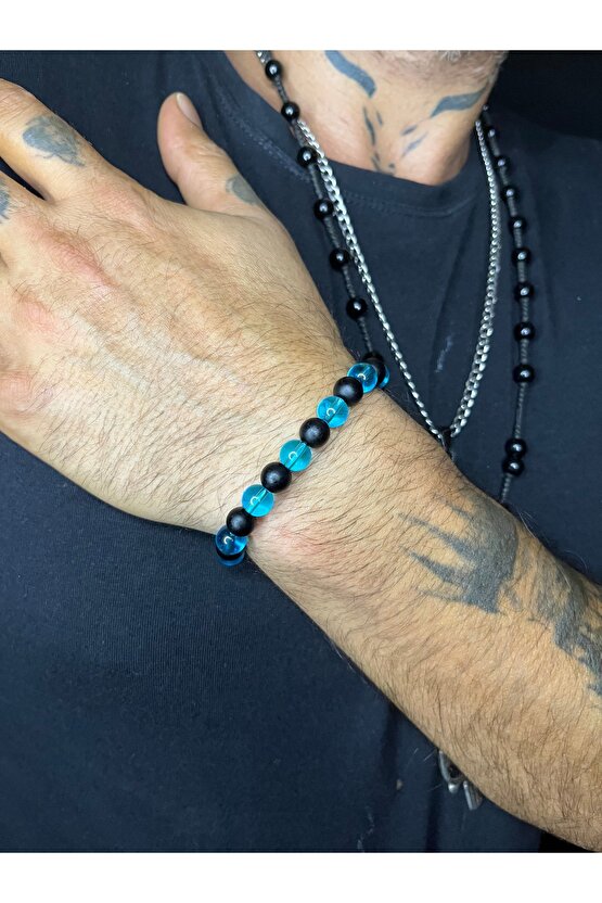 Oğlak Burcu Çift Renk Cam Doğaltaş Bileklik