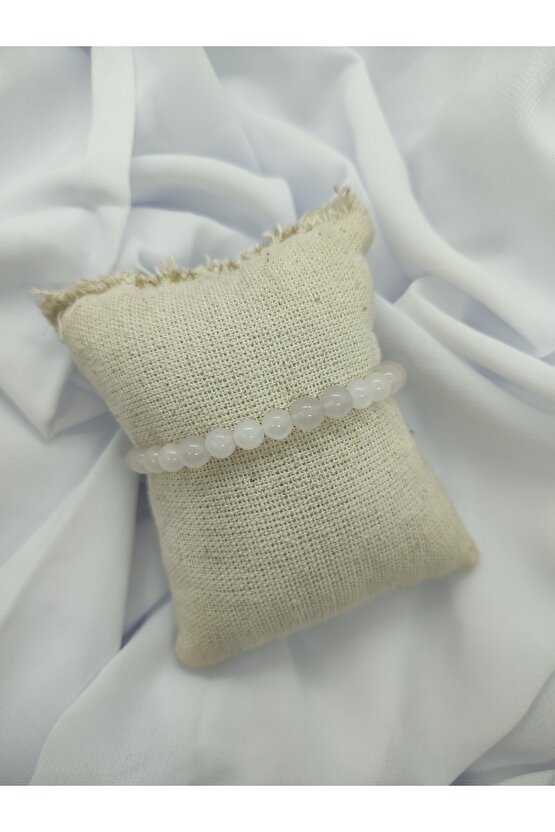 Pembe Kuvars Doğal Taş Bileklik