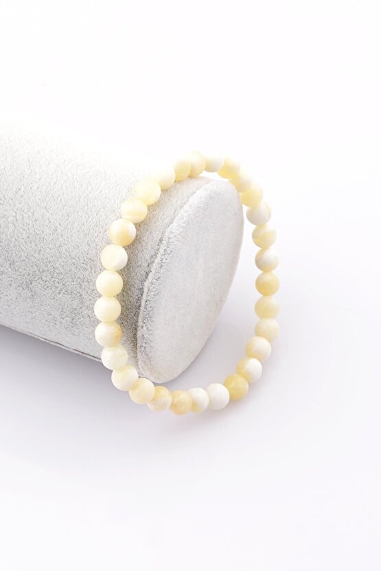 Aragonit Doğal Taş Bileklik 6 Mm Küre Kesim