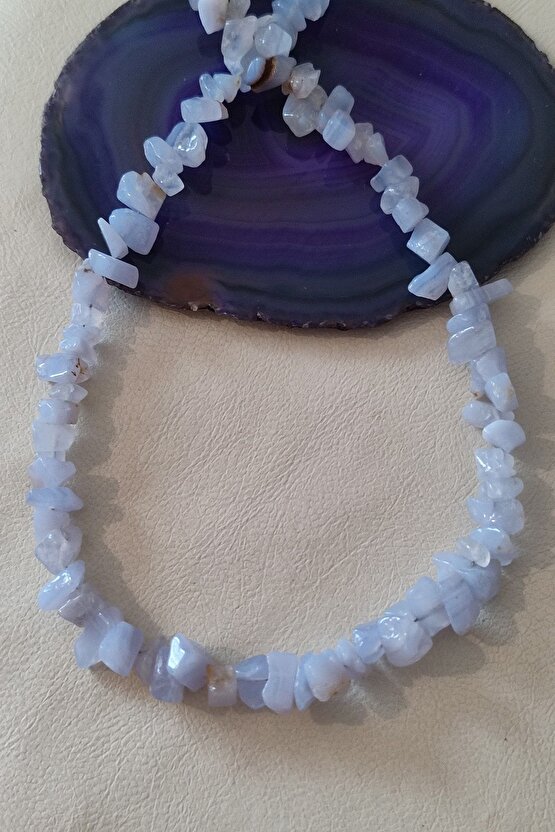 Sertifikalı Kalsedon Kırıktaş Doğaltaş Kolye