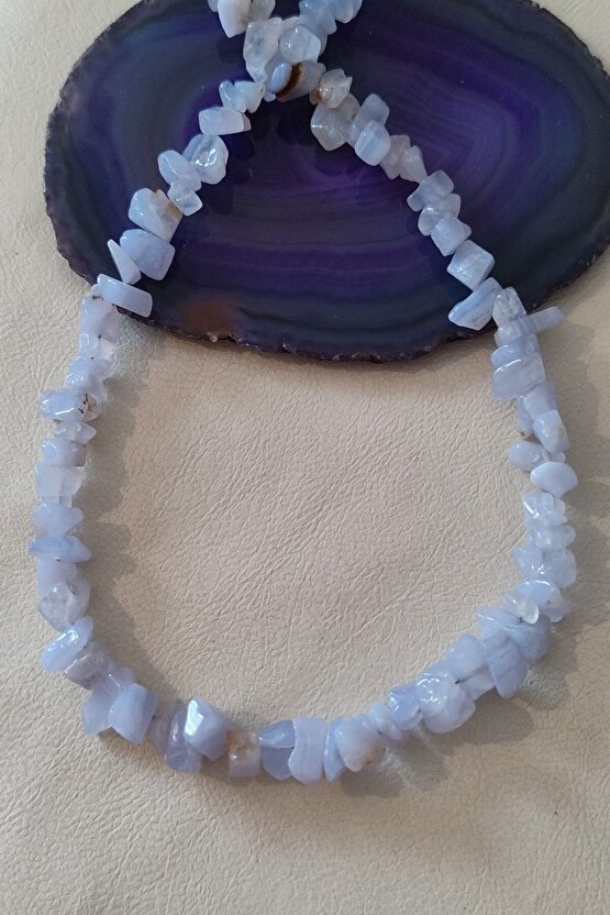 Sertifikalı Kalsedon Kırıktaş Doğaltaş Kolye