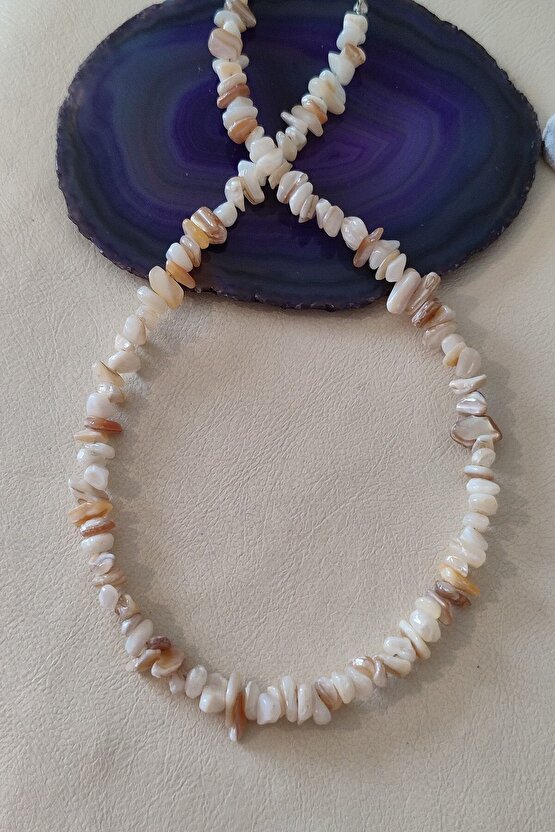 Sertifikalı Sedef Kırıktaş Doğaltaş Kolye