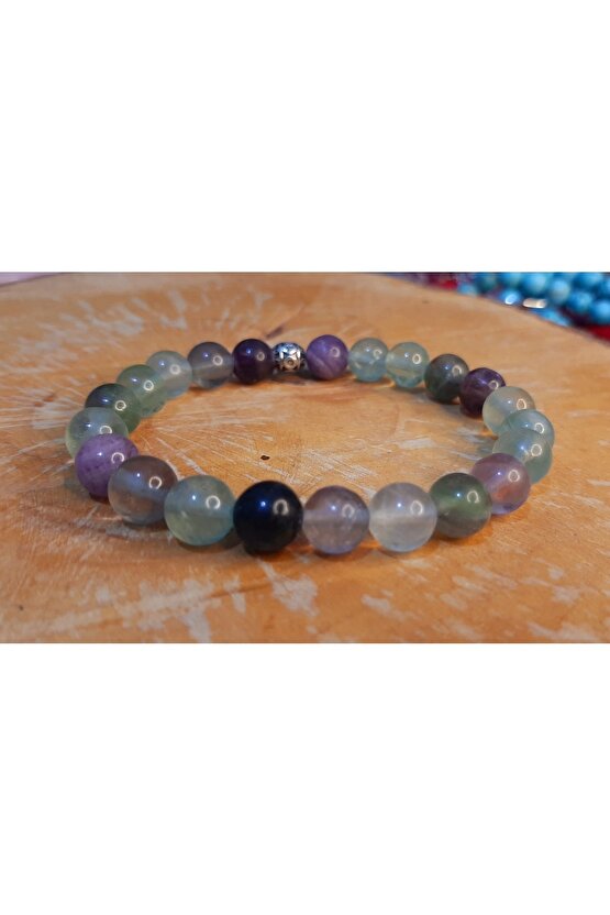 Antalya Florit Taşı Bileklik 8mm Öğrenci Bilekliği Zihin Açıklığı Orjinal Doğal Taş