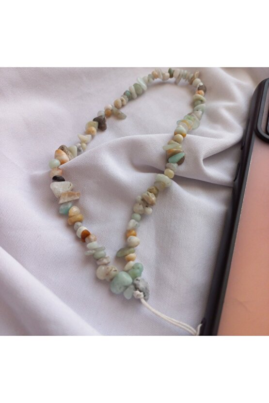 Amazonit Doğal Taş Telefon Ipi