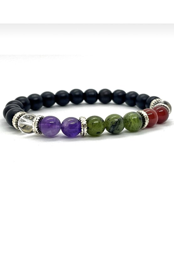 Unisex Kova Burcu Bilekliği Doğal Taş Çakra Bileklik