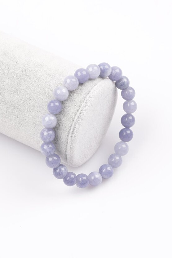 Mavi Kuvars Doğal Taş Bileklik 8 Mm Küre Kesim