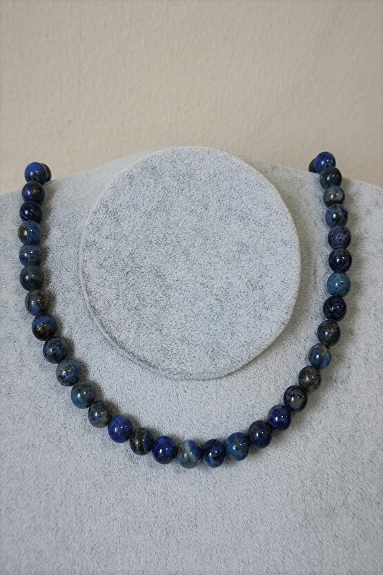 Sertifikalı 8 Mm Lapis Lazuli Doğaltaş Kolye