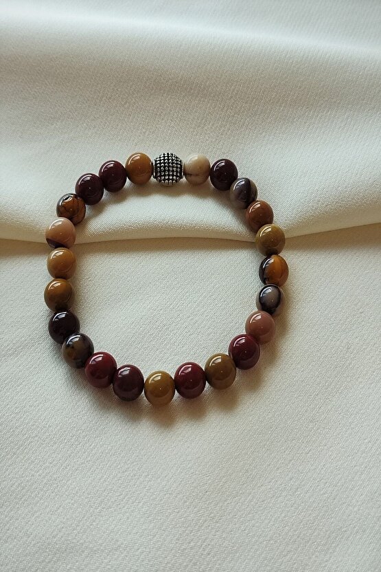 Sertifikalı 8 Mm Mokait Jasper Doğaltaş Bileklik