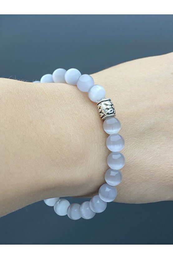 Kedi gözü doğal şifalı taş Bileklik( başarı ve zenginlik )meditasyon dengeleyici