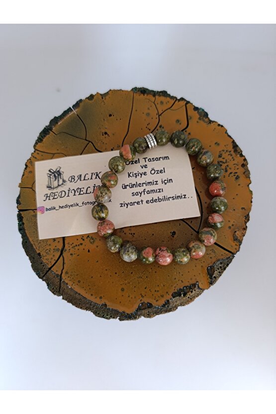 DOĞALTAŞ BİLEKLİK UNAKİT TAŞI BİLEKLİK-1084BALIK HEDİYELİK