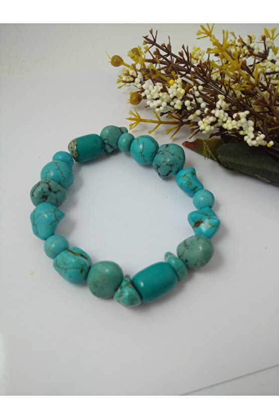 TURKUAZ (FİRUZE) TAŞI BİLEKLİK  DOĞALTAŞ UNİSEX BİLEKLİK-1052BALIKHEDİYELİK