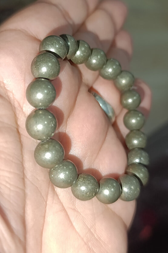 Pirit Taşı 10 mm Natural Doğaltaş Bileklik