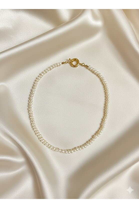 55 cm - Sertifikalı Doğal Gerçek 5A+ Kalite İnci Rondel Kesim - Altın Kaplama Gemici Kilit