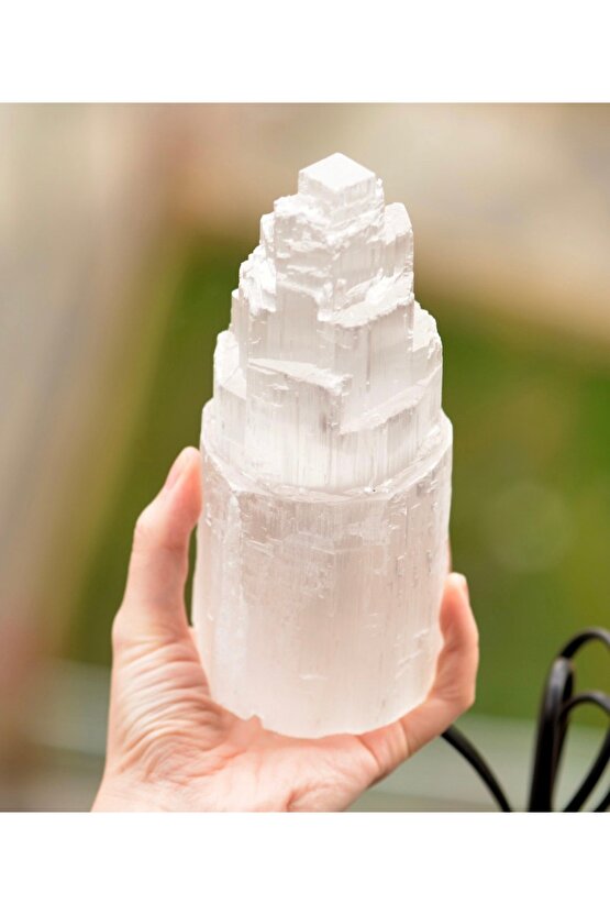 Selenit Taşı Lamba - Doğal Taş Gece Lambası 20 Cm