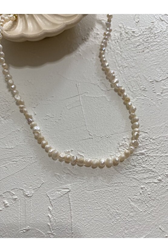 Gerçek Kültür Incisi Barok Inci Kolye, Doğal Tatlı Su Incisi Kolye, Altın Kaplama Doğal Inci Kolye