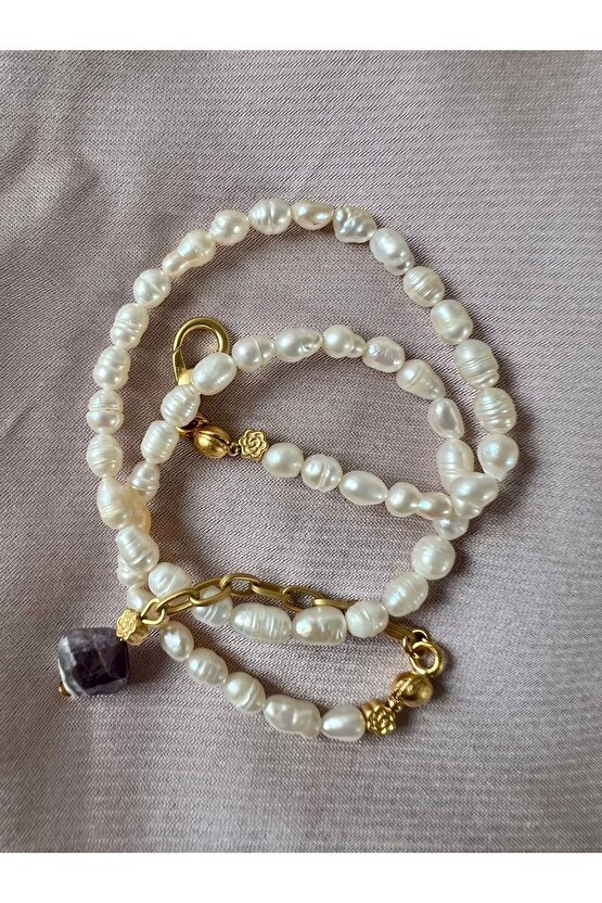 Gerçek inci doğal inci kolye arpa