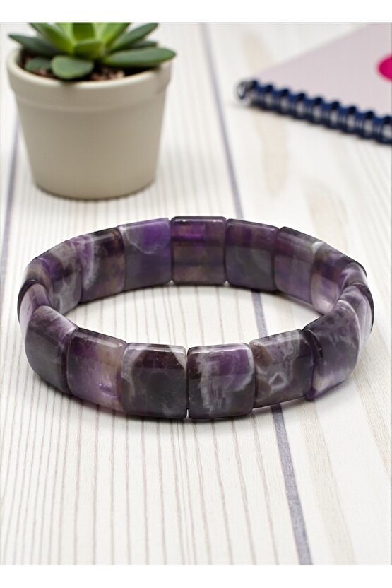 Ametist Doğal Taş Roleks Bileklik 13 x 15 mm Özel Kesim