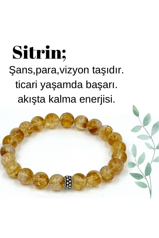 Sitrin taşı doğal bileklik  taş özellikleri kutulu sertifikalı