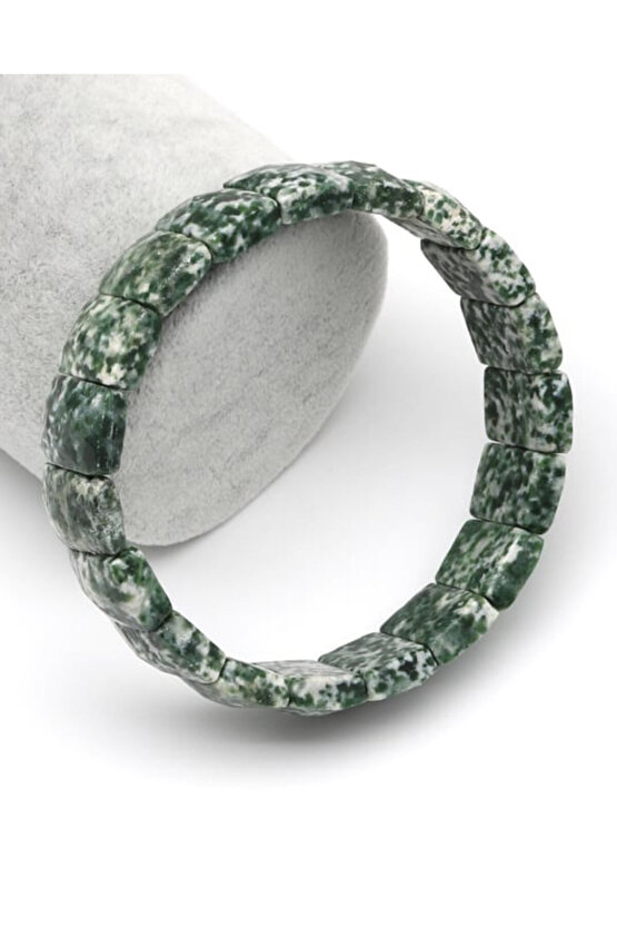 Orijinal Yosun Akik Doğal Taş Roleks Bileklik 11 x 15 mm