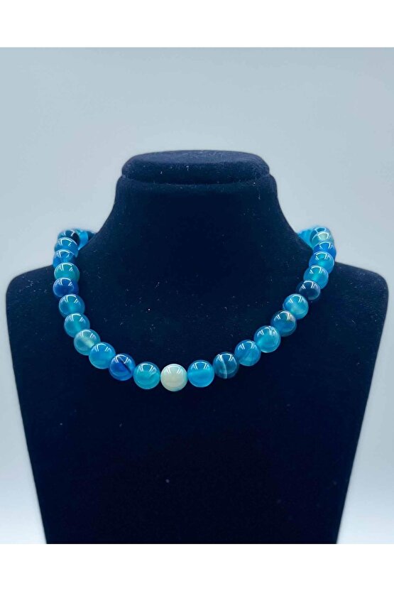 Akik Doğal Taş Kolye 8 Mm