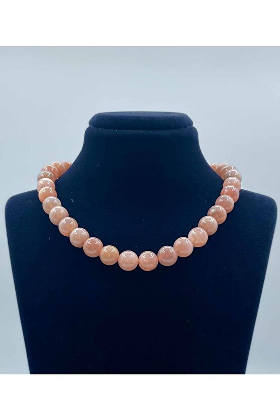 Güneş Taşı Doğal Taş Kolye 8 Mm Küre Kesim