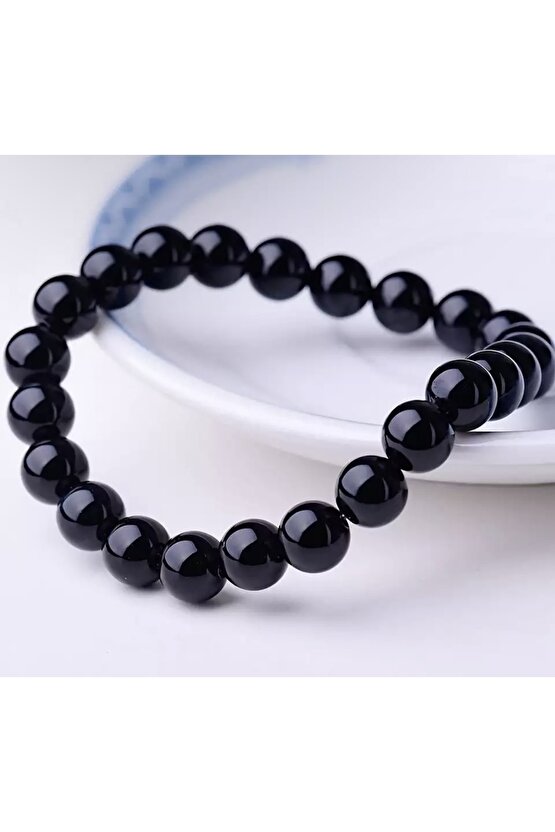 Doğal Taş 8mm 4lü Set Muhteşem Yarı Değerli Siyah Oniks Lav Kaplan Göz Şifa Kadınlar Ve Erkek Için