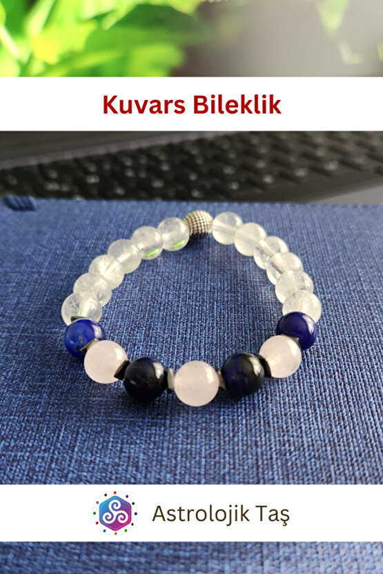 Kuvars Doğal Taş Bileklik (Pembe Kuvars & Kristal Kuvars)