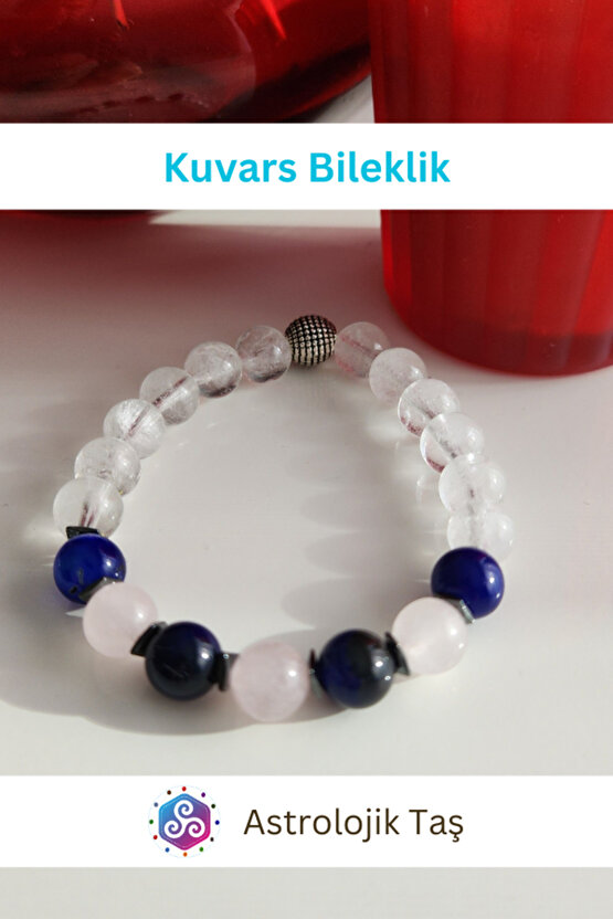 Kuvars Doğal Taş Bileklik (Pembe Kuvars & Kristal Kuvars)