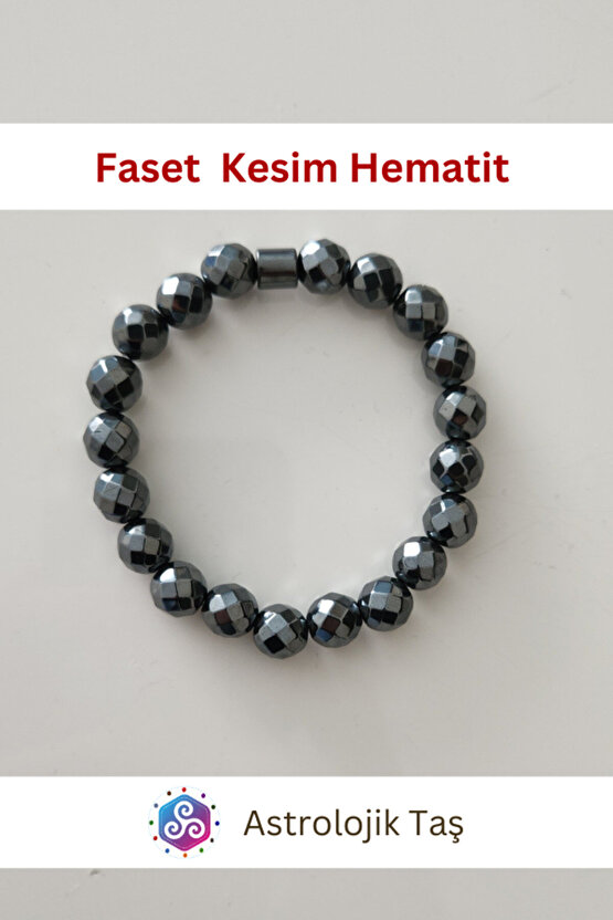 Faset Kesim Hematit Asaleti Bilekliği