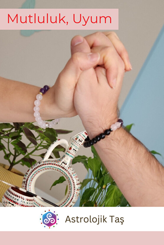 Doğal Taş Çift Uyum Bilekliği – Sevgi – Aşk – Mutluluk - Cazibe