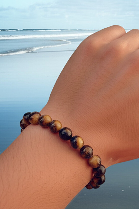 Kaplan Gözü Doğal Taş Bileklik Özgüven Cesaret Taşı