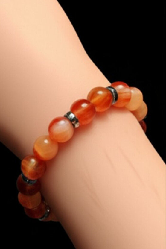 Madagaskar Akik Doğal Taş Bileklik 8 Mm Negatif Enerjiden Kurtarır