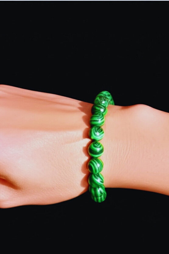 Doğal Makalit Taşı Bileklik Silikon İpli Esnek Fayda Alanı Negatif Enerjiyi Emer