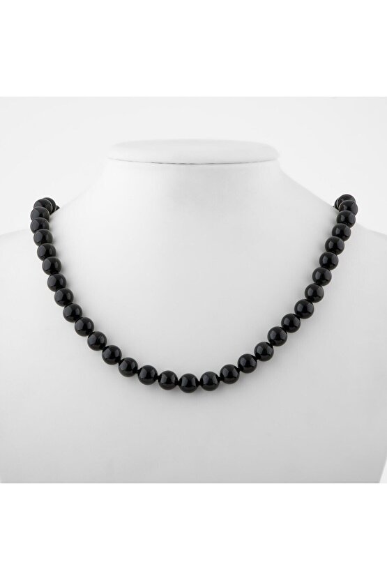 Golden Obsidyen 8 mm Düğümlü Doğal Taş Kolye