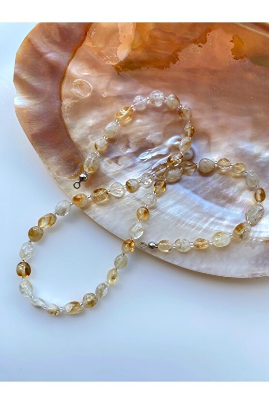 Sitrin Tımbıl Kesim Doğal Taş Set