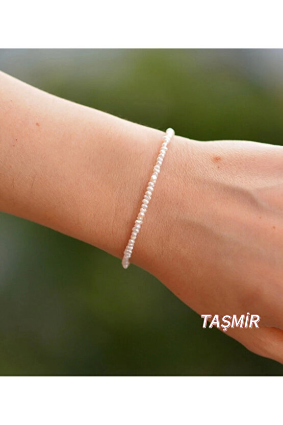 Gerçek İnci 2 mm Gümüş Bileklik