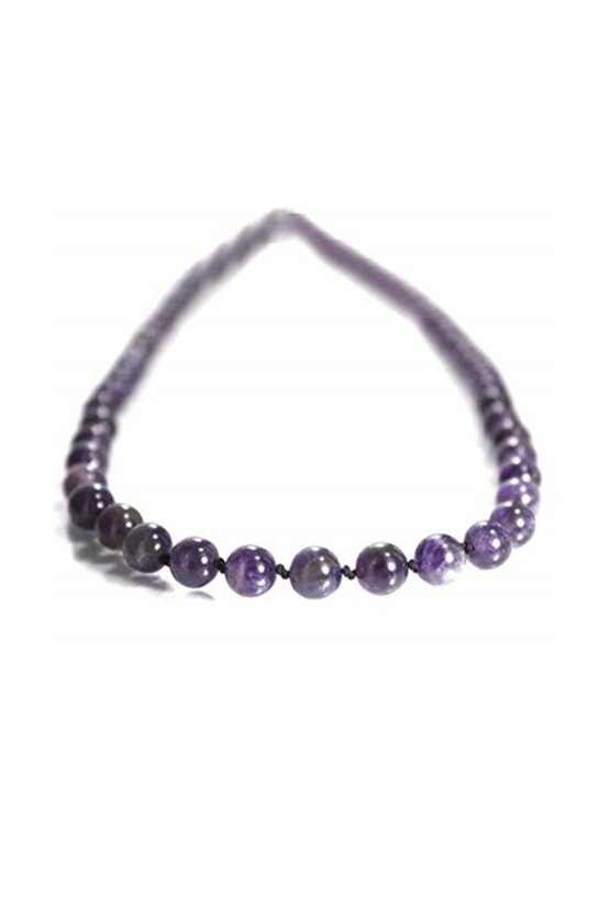 Ametist Doğal Taş Düğümlü Tarz Kolye