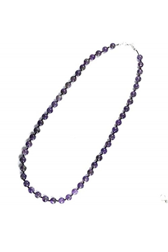 Ametist Doğal Taş Düğümlü Tarz Kolye