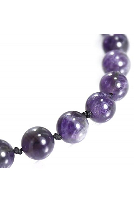 Ametist Doğal Taş Düğümlü Tarz Kolye