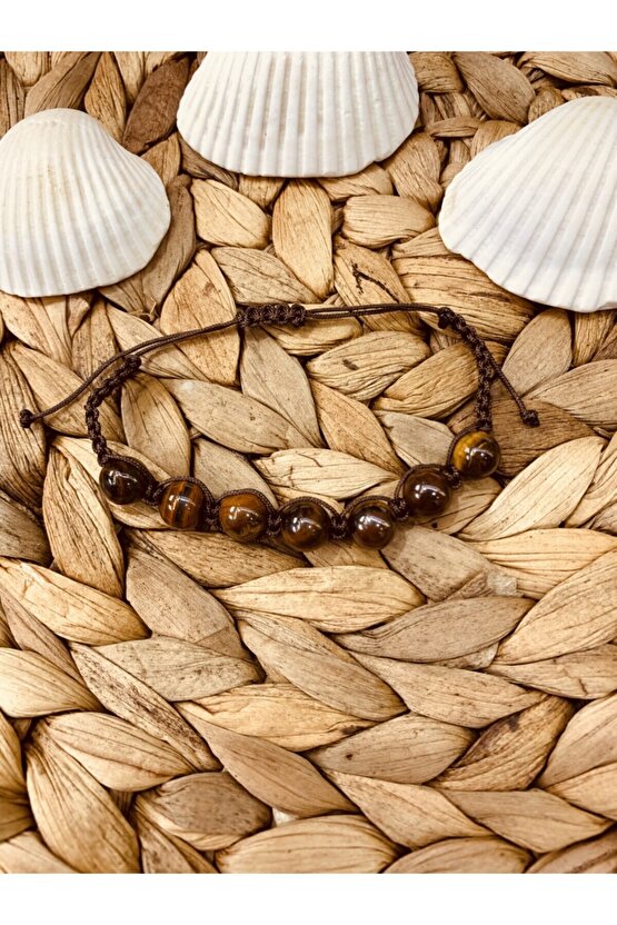 Kaplangözü Kahverengi Ipli Makrome Erkek Bileklik