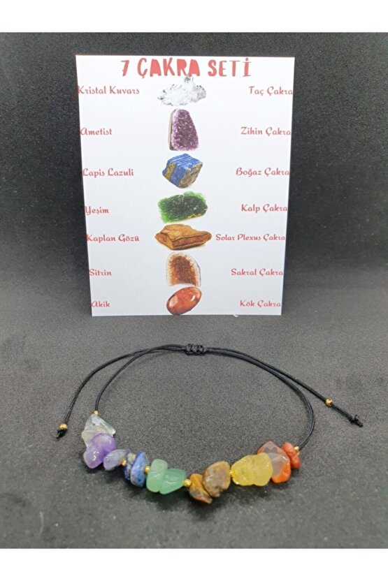 Doğal 7 Çakra Taşı Bileklik Orijinal Doğal Taş