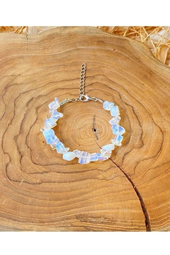 Gerçek Doğaltaş El Yapımı Opal Taşı Kırıktaş Ayarlanabilir Bileklik